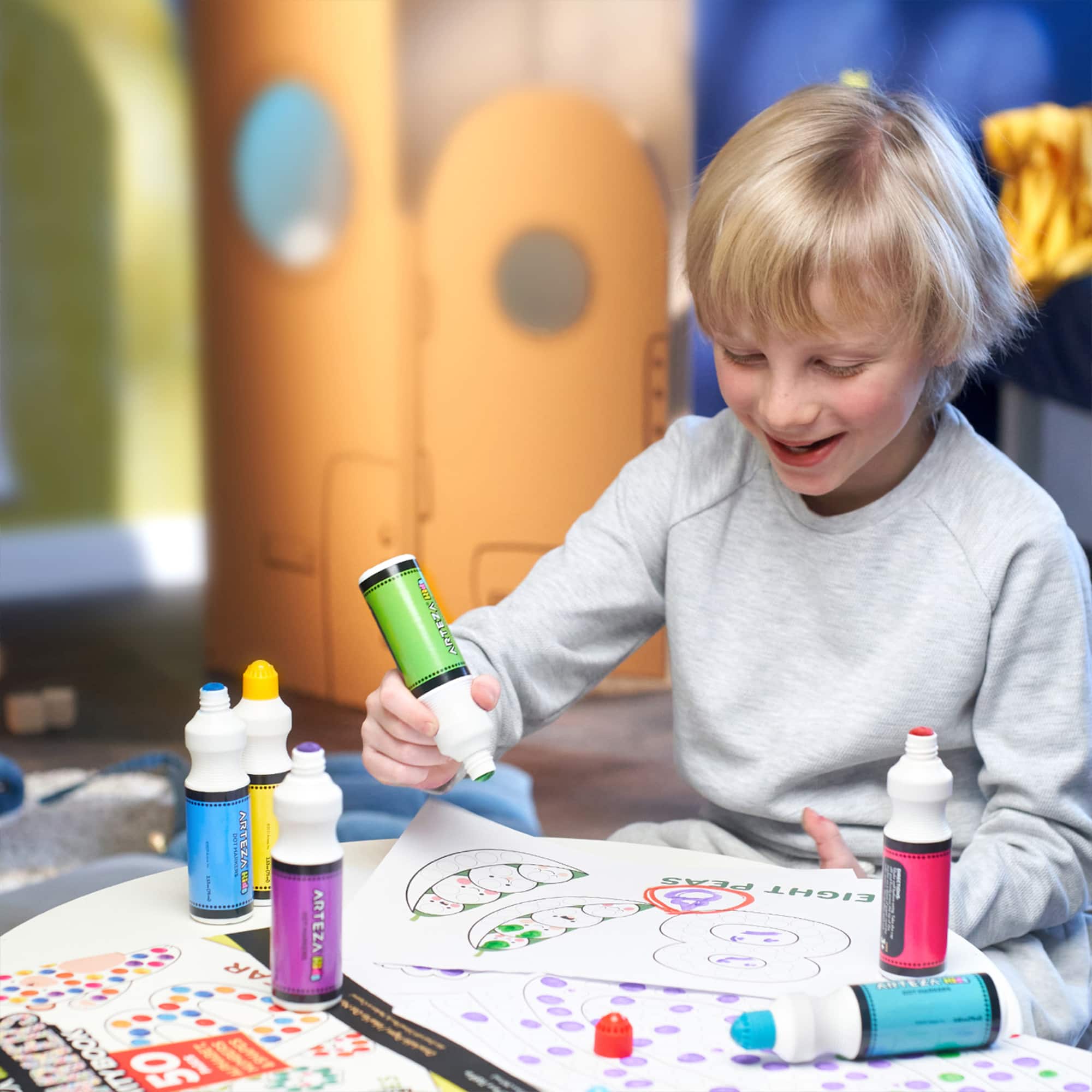 Arteza® Kids Dot Markers 75ml, Alphabet/Numbers/Shapes Book